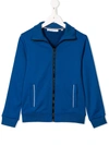 Givenchy Kids' Logo Zipped Long-sleeve Sweatshirt In Blu
