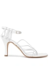 Christopher Esber Valetta Strappy Leather Sandals In White