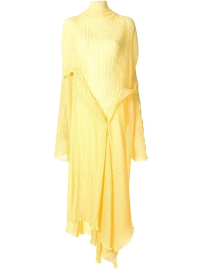 Litkovskaya Long-sleeve Flared Maxi Dress In Yellow