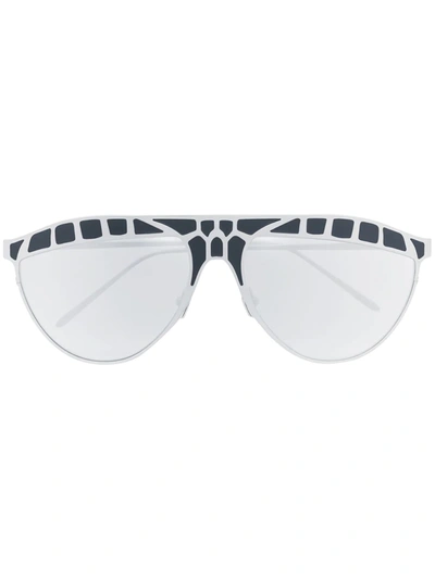 Linda Farrow Huston Aviator Sunglasses In Metallic