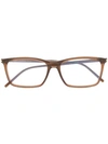Saint Laurent Rectangle Glasses In Brown