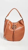 Tory Burch Miller Metal Slouchy Hobo Bag In Aged Camello
