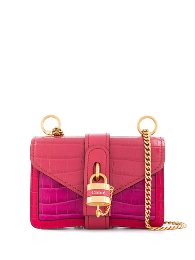 Chloé Mini Aby Chain Shoulder Bag In Pink