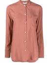 Vince Mandarin-collar Shirt In Pink