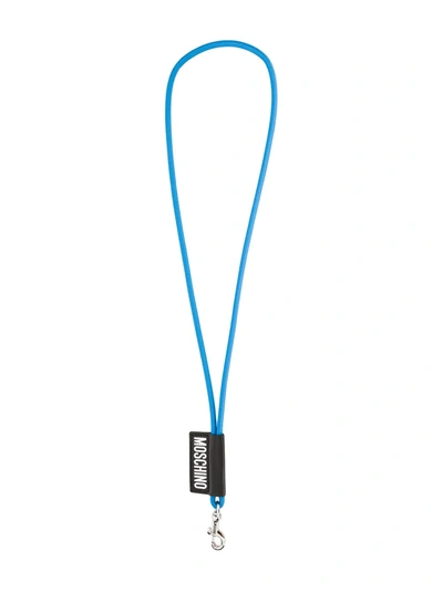 Moschino Keyring Neck Strap In Blue