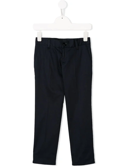 Emporio Armani Kids' Straight-leg Trousers In Blue