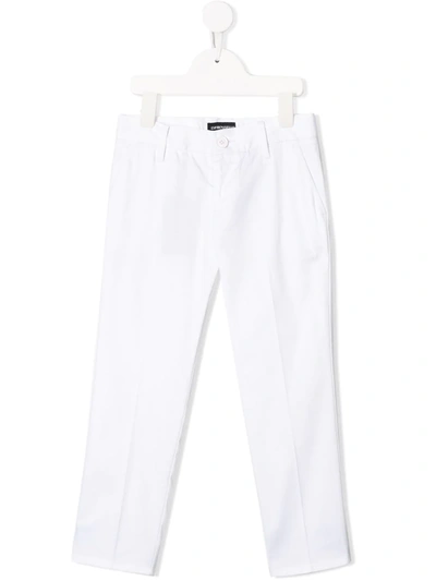 Emporio Armani Kids' Straight-fit Trousers In White