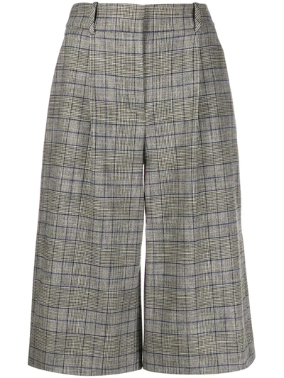Veronica Beard High-rise Checked Culottes In Grey