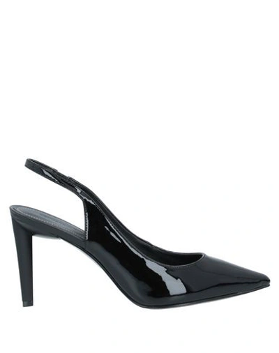 Kendall + Kylie Patent-leather Slingback Pumps In Black