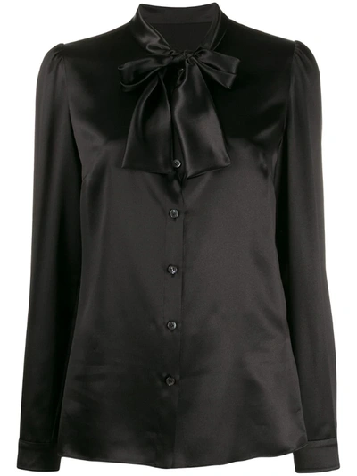 Dolce & Gabbana Pussybow Blouse In Black