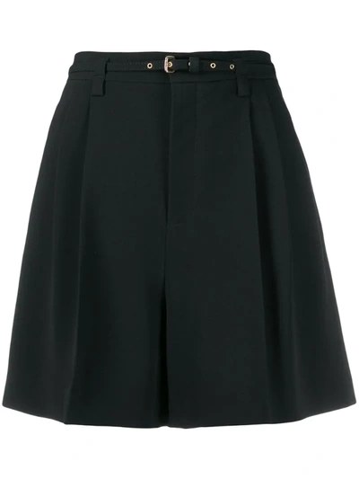 Red Valentino Belted Shorts In Black