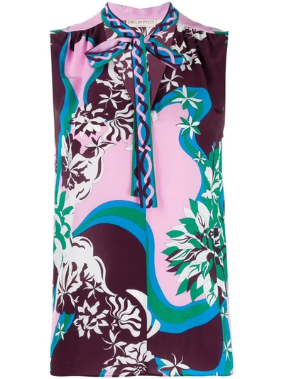 Emilio Pucci Abstract-print Tank Top In Pink