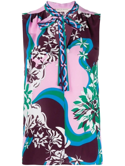Pucci Abstract-print Tank Top In Pink
