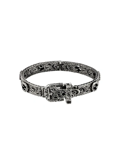 Gucci Buckle Detail Bracelet In Silver