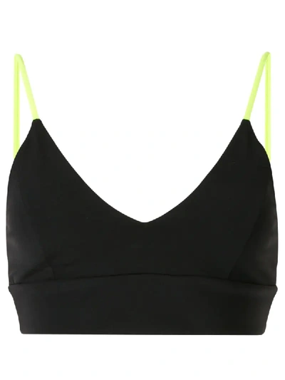 Lanston Sport Dar V-neck Bra Top In Black