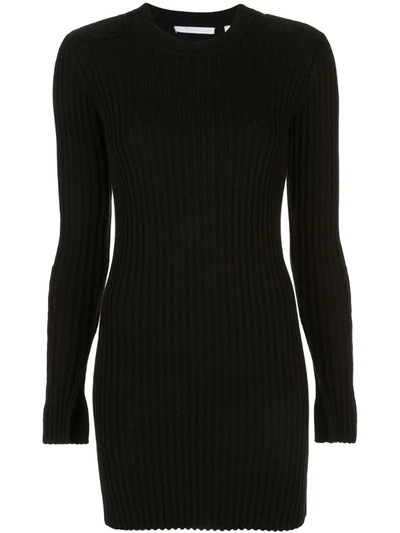 Helmut Lang Ribbed Multi-patch Dress In Black