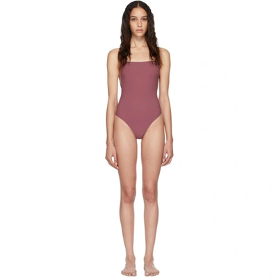 Lido Purple Geometrical Straps One-piece Swimsuit In Bubblegum