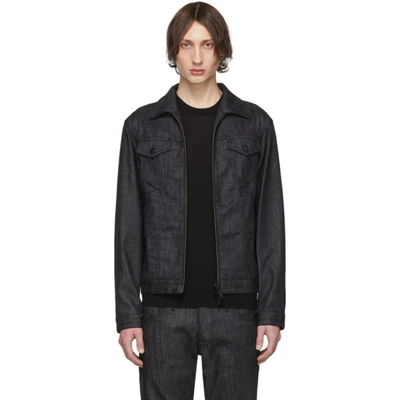 Dsquared2 Zipped Denim Jacket In 900 Black