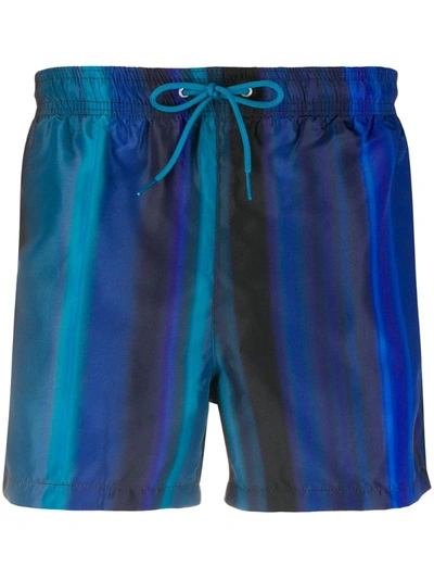 Paul Smith Horizon Graphic-print Swim Shorts In Turquoise