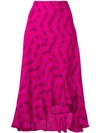 Kenzo Wave Polka Skirt In Pink