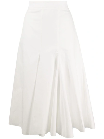 Joseph Barton Flared-panel Cotton-blend Skirt In White