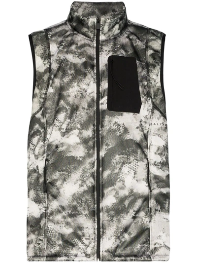 Alyx Printed Zipped Waistcoat Jacket In Black
