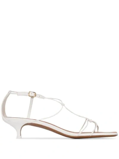 Zimmermann 40mm Strappy Kitten Heel Sandals In White