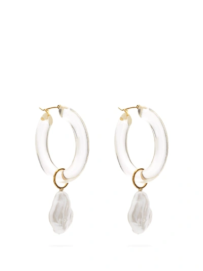 Lizzie Fortunato Frost 2-in-1 Pearl Hoop Earrings In White