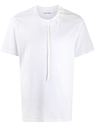 Craig Green Lace-up Collar T-shirt In White