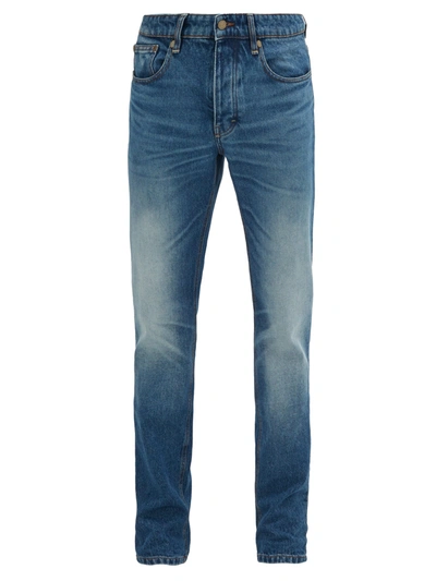 Ami Alexandre Mattiussi Faded Slim-fit Jeans In Medium Wash