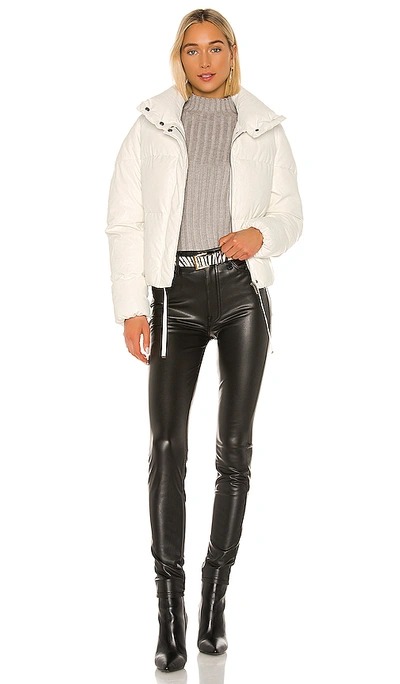 Apparis Camila Vegan Leather Puffer Jacket In Ivory