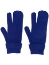 Maison Margiela Blue Cashmere Blended Wool Gloves