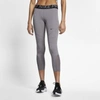Nike Pro Women's 7/8 Tights In Gunsmoke,heather,black,black