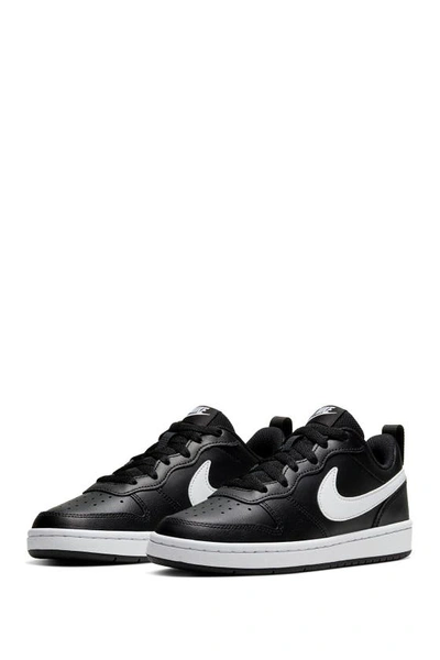 Nike Kids Black & White Court Borough Low 2 Big Kids Sneakers In Black,white