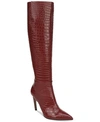 Sam Edelman Women's Fraya Croc-embossed Tall High-heel Boots In Spiced Mahogany