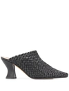 Bottega Veneta Bottena Veneta Women's Woven Leather High-heel Mules In Black