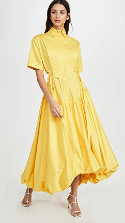 Aje Mimosa Quilted Bubble Gown In Wattle Yellow