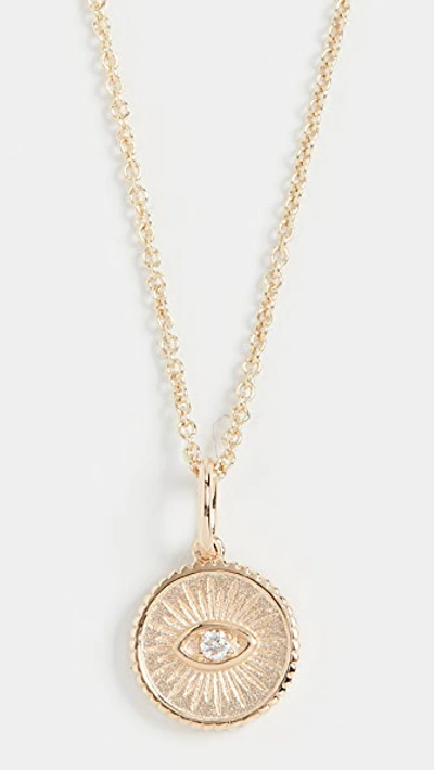 Sydney Evan Small Marquis Eye Coin In Yellow/gold