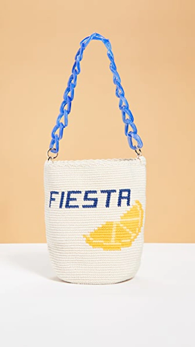 Soraya Hennessy Fiesta Siesta Midi Bucket Bag In Natural