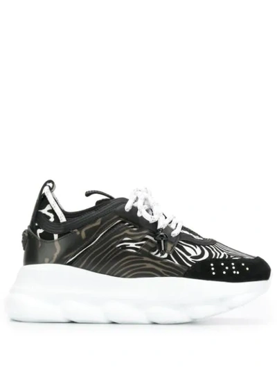 Versace Sneakers In Black Tech/synthetic