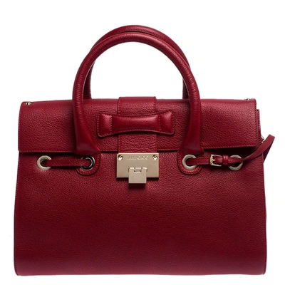 Pre-owned Jimmy Choo Red Leather Rosalie Satchel