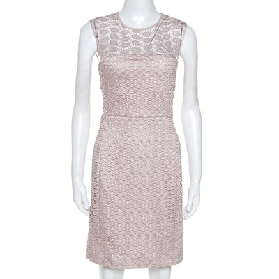 Pre-owned Diane Von Furstenberg Pale Pink Kinchu Sg Lace Dress M