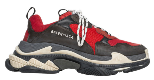 red white and black balenciaga's