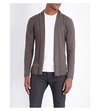 Allsaints Mode Open-front Wool Cardigan In Pewter Brown