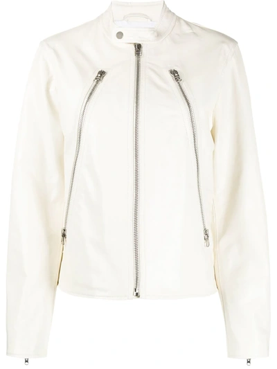 Mm6 Maison Margiela Zip Detail Jacket In White