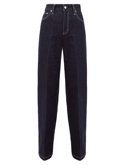 Chloé High-rise Cotton-blend Wide-leg Jeans In Black