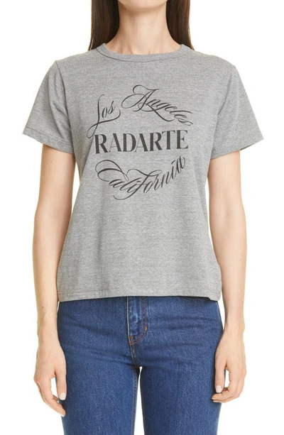 Rodarte Radarte Font Crewneck T-shirt In Heather Grey
