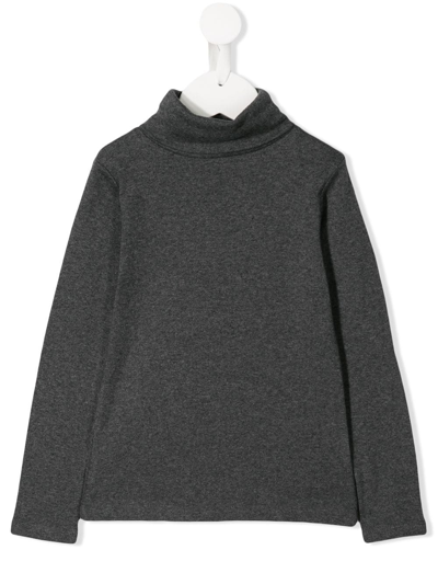 Bonpoint Kids' Roll Neck Top In Grey