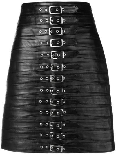 Manokhi Black Leather Skirt
