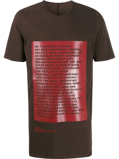 Rick Owens Drkshdw Traume Print T-shirt In Red